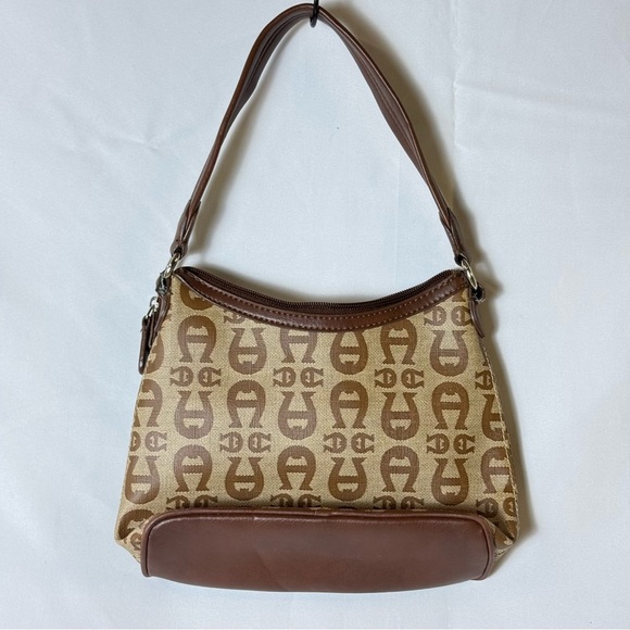 Etienne Aigner 90’s Women Brown Tan Shoulder Bag Leather Small Casual Party Chic - Picture 6 of 16